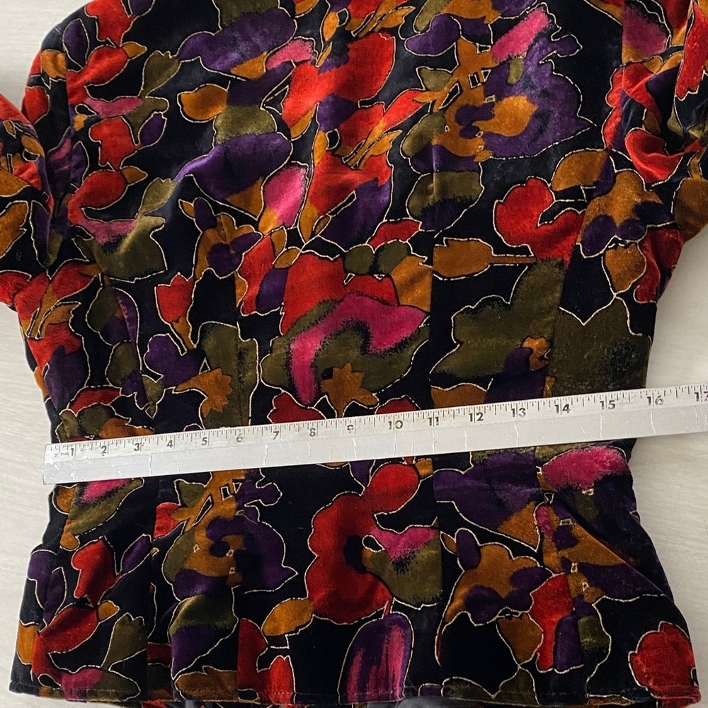 Velvet Great Britain Made Vintage Floral Blazer Fitted Dari Romantic formal - Picture 14 of 15